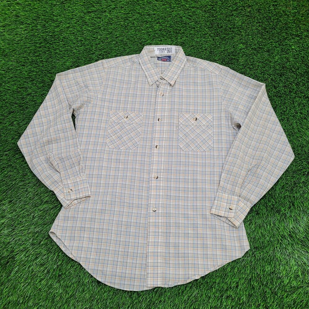Vintage 80s LEVIS Button Shirt Large 21x30 Blue